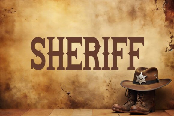 Command the Frontier of Design with Sheriff - Premium Vintage Western